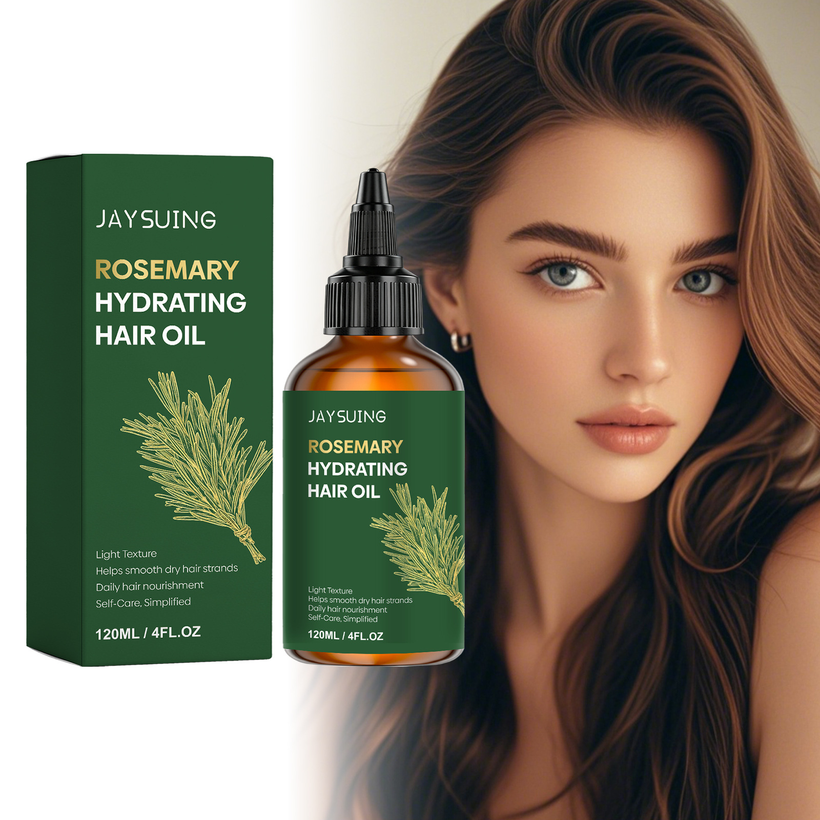 Jaysuing Rosemary Hair Care Essential Oil for Voluminous Hair, Natural Shine, and Smooth Hair Care