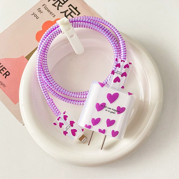 Apple 20w Multi-purple love [Black Edition] -The header+line cover 2+1 meter laser purple rope