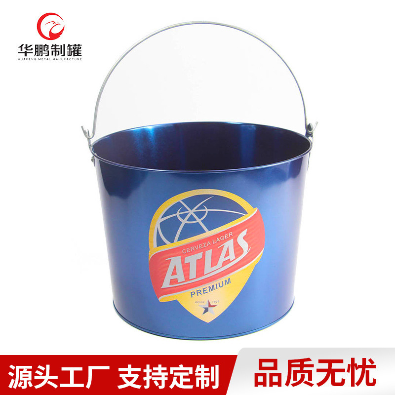 厂家直供2加仑冰桶圆形啤酒冰桶镀锌铁冰桶手扣位提手铁皮桶批发