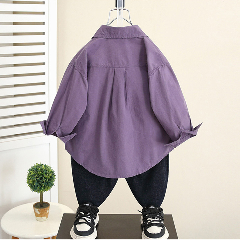 5838 Chaqueta de camisa de niño 2025 nuevo estilo de moda de otoño para niños estilo delgado exterior ropa de otoño para bebés camisa de manga larga