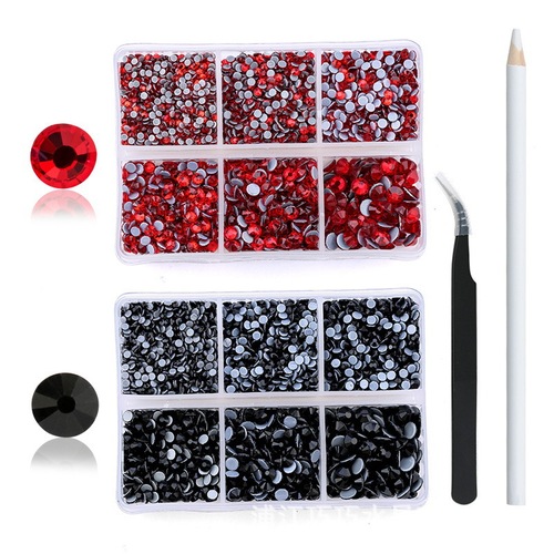 Boxed Flat Nail Art Rhinestone Jewelry Accessories diy Nail beauty Set Clothing Glass Hot Rhinestones