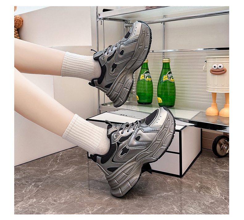 Pantofi sport pentru tătici noi, versiunea coreeană de la Ins, toamna 2024, pentru studenți, alergare, sport, talpă groasă, creștere a înălțimii, pentru timpul liber_voghion.com