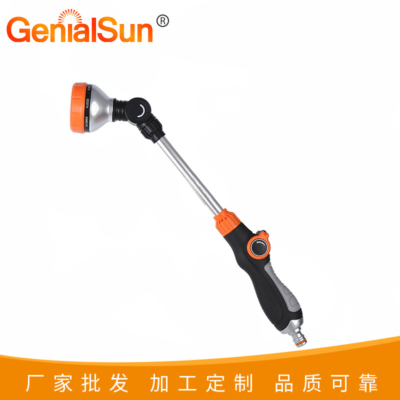 厂家供应家用园林浇花洒水喷枪清洁洗车推拉式铝短杆水枪