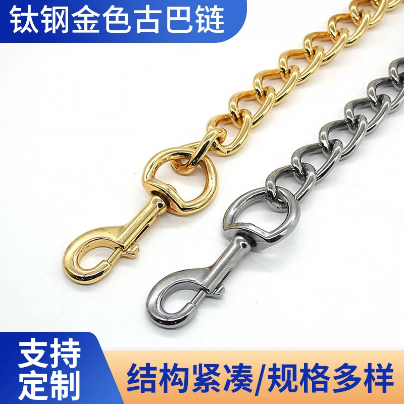 5.5mm большие домашние животные цепи из нержавеющей стали титановой стали золотой кубинский цепи собаки ошейник завод оптом