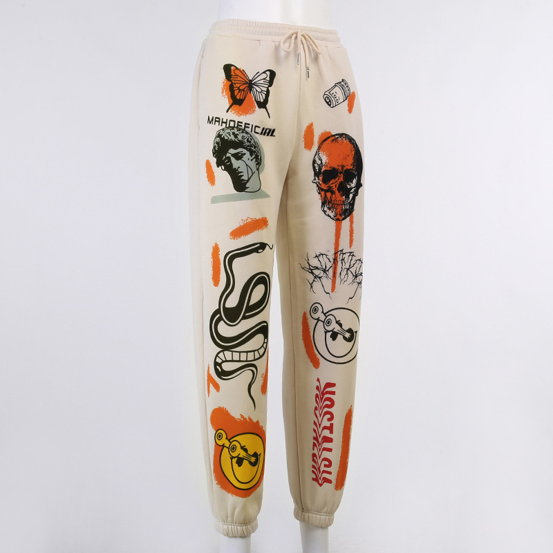 autumn and winter fashion multi-pattern printing casual pants NSXE25440