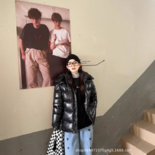 2025亮面玛雅蒙家羽绒棉服maya男女士三色织带彩条面包服夹克外套