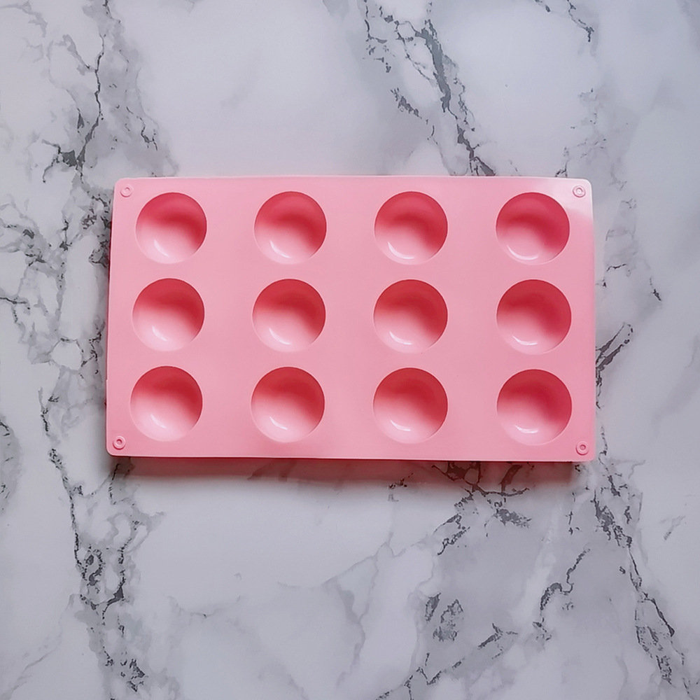 Silicone 12 con base plana semicircular 131 chocolate molde de silicona postre decoración de pastel cocina para hornear