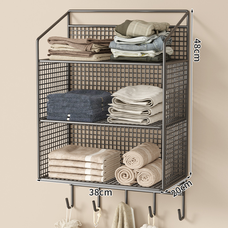 후크가 있는 검정색 3겹