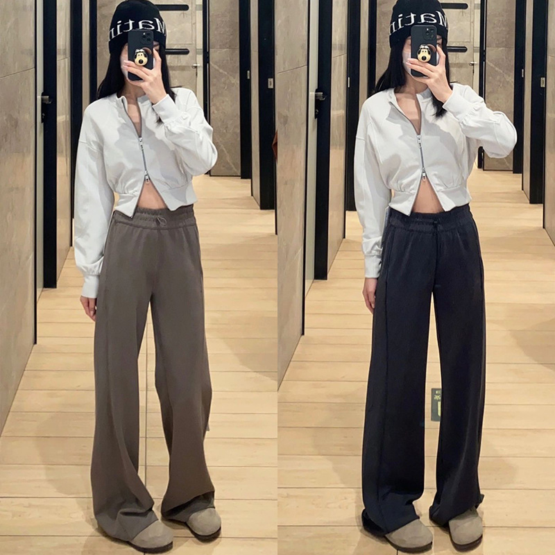 26 New Styles of Softstreme Ribbed Straight-Leg Air Layer Wide-Leg Casual Pants for Women