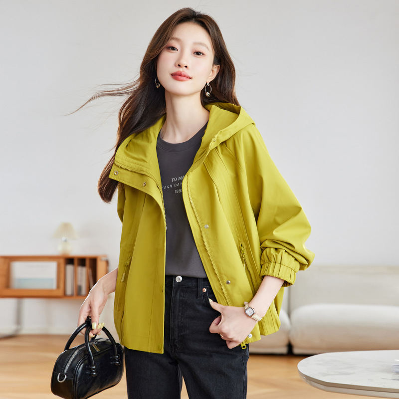 Hooded Casual Fashion Jacket for Women 2025 Autum New Age-Reducing Beautiful Workwear Casual Jacket Mz68861