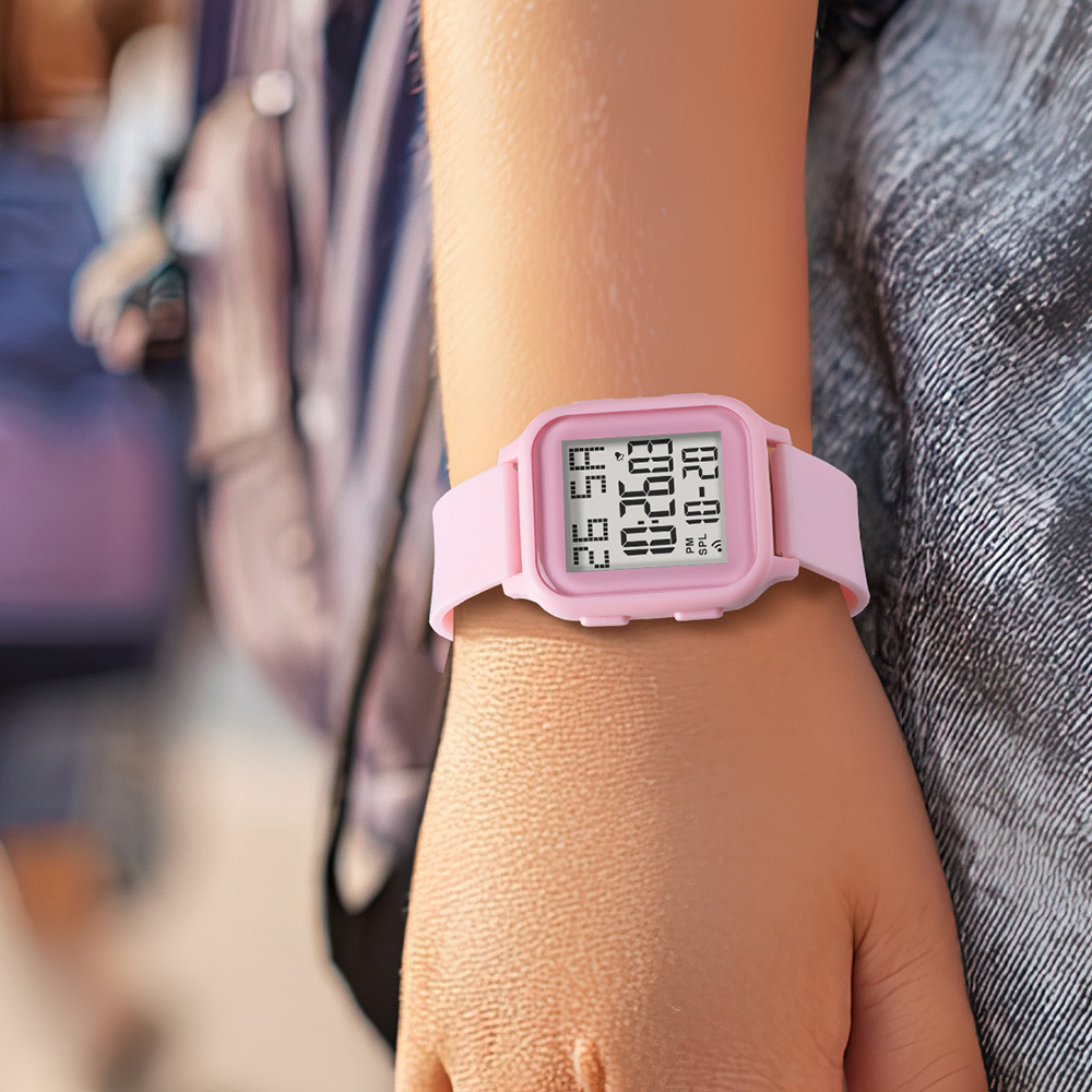 Reloj electrónico cuadrado de tendencia para estudiantes masculinos y femeninos alarma de personalidad comercio exterior nocturna cronometrador reloj electrónico deportivo de secundaria
