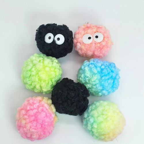 5 cm short woolen mohair ball, curly ball, plush black coal ball, colorful patchwork imitation Teddy bear ball, artificial plush