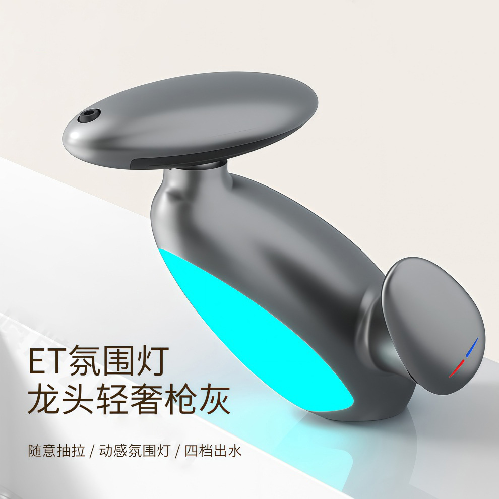 Baño lavabo grifo frío y caliente doble uso pingüino gabinete de baño de dibujo lavabo mesa de lavabo antifalentador boca