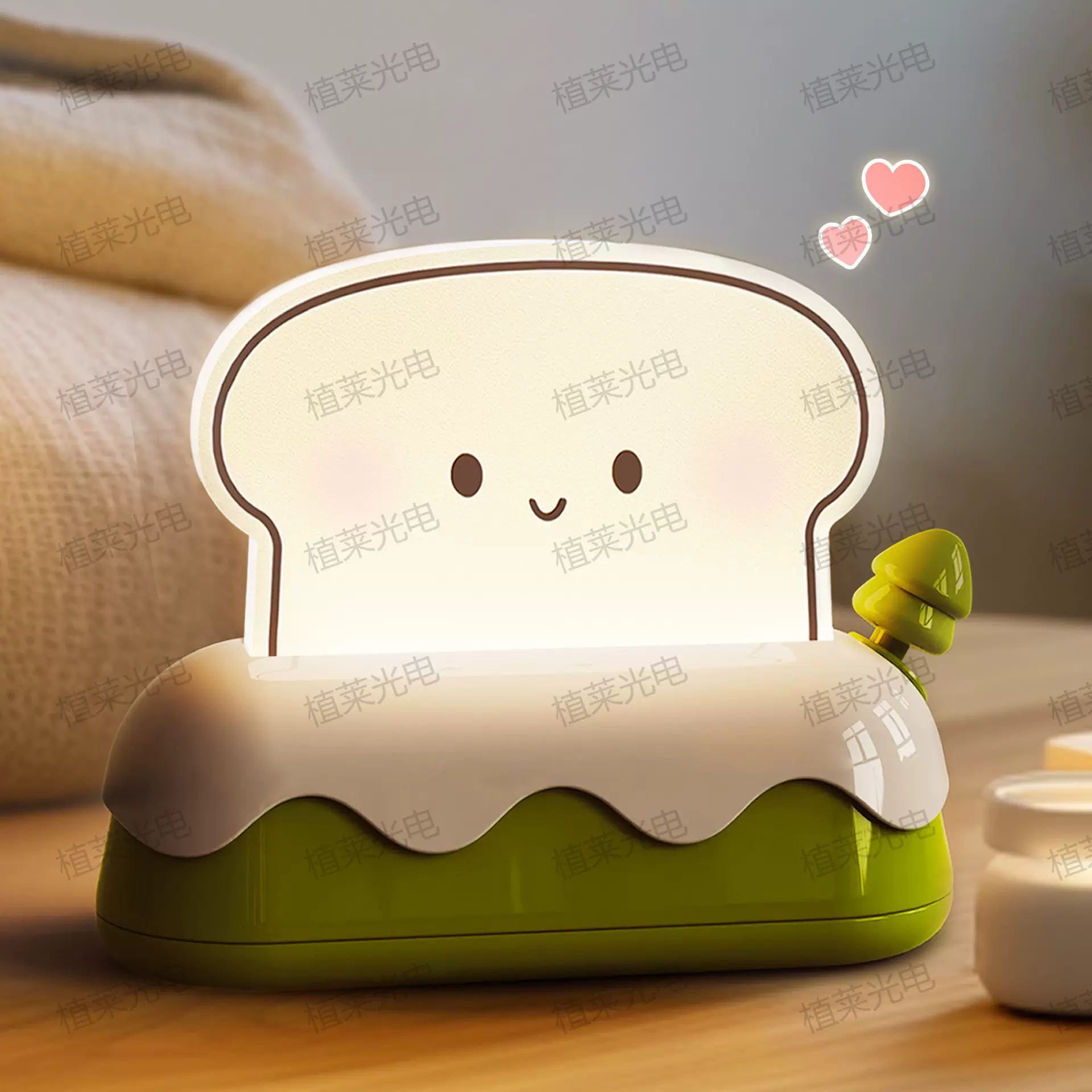 创意吐司小夜灯TB003面包底座亚克力RGB充电桌面夜灯