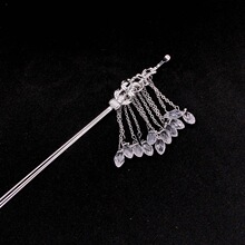 水滴流苏银簪新中式发簪古风盘发发饰发钗高级感清冷簪子步摇批发