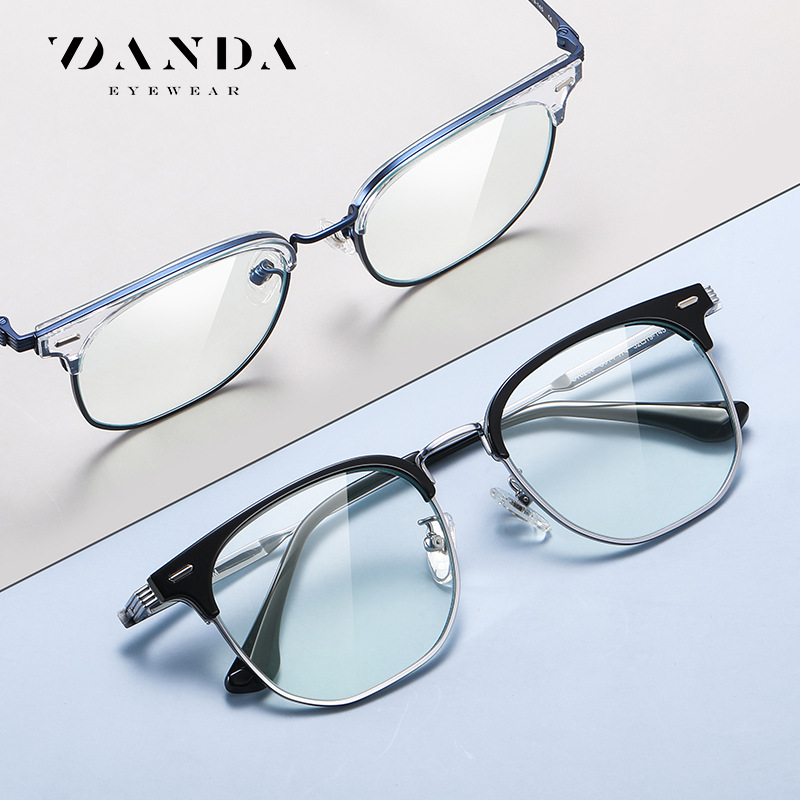 ST6205 ultra-ligero puro titanio miopía anti-azul gafas de luz Nuevo marco artístico gafas cuadradas de titanio puro