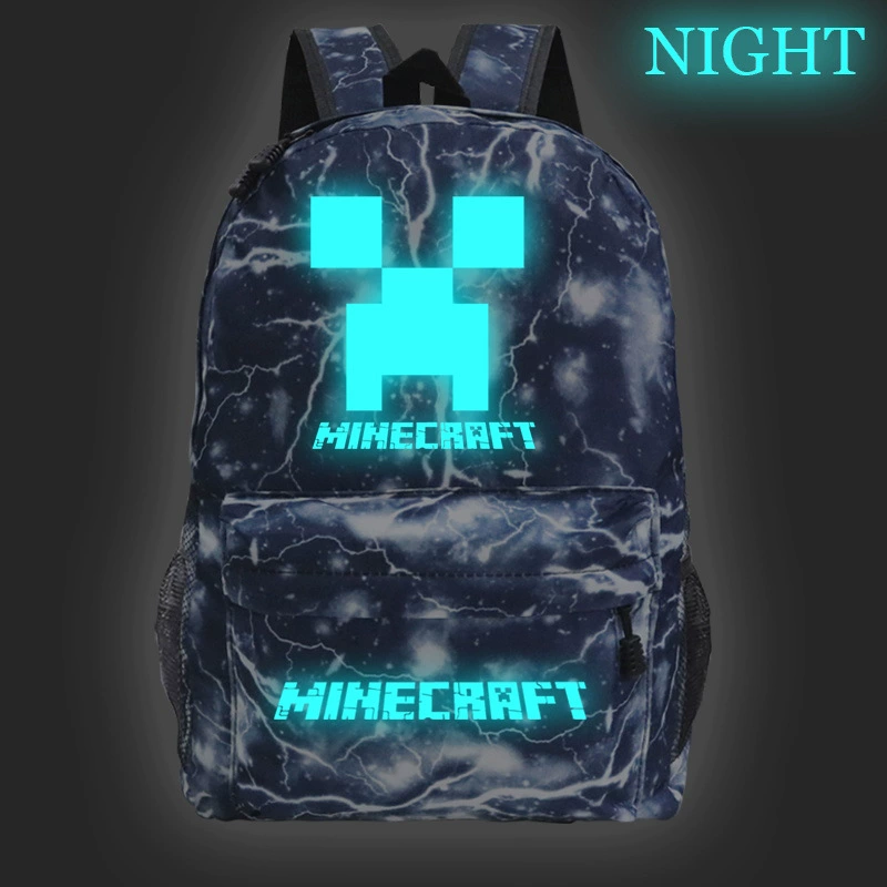 Умный рюкзак для игр Amazon Minecraft печатной принтой школьный многофункциональный для отдыха путешествий светящийся рюкзак
