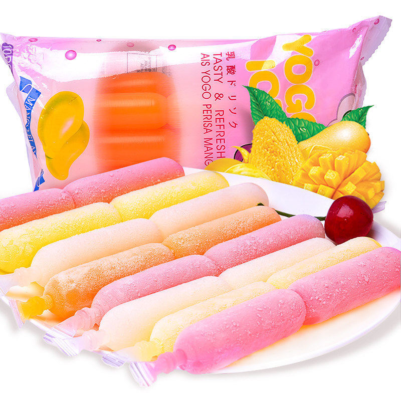 Malaysia Fruit Ice Cream Beverage 45ml 10 Straws Ice Cream Specialty Children Nostalgic Snack