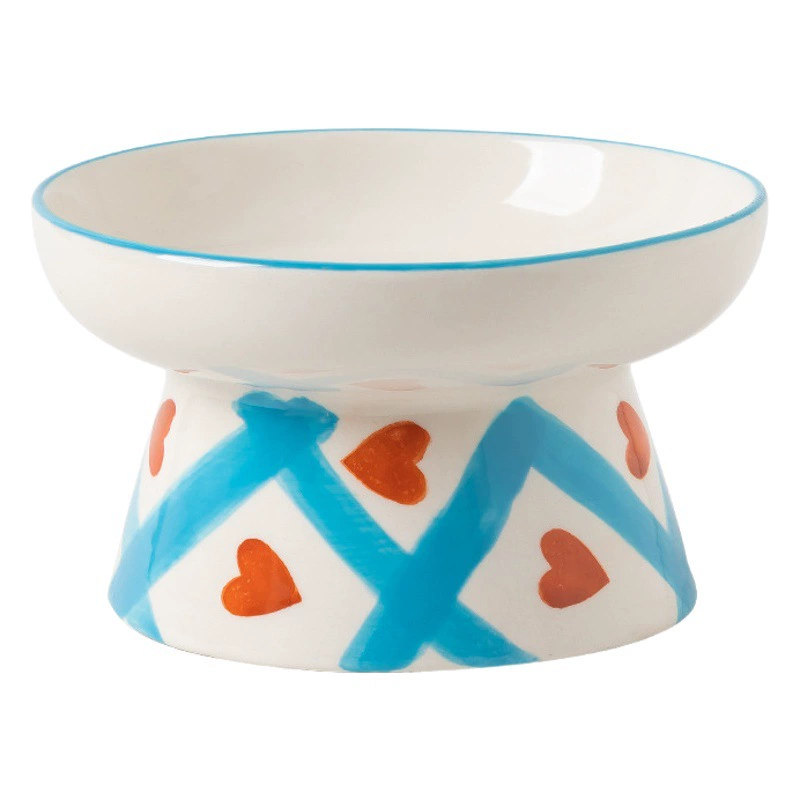 Миска для кошек керамическая для домашних животных милая многофункциональная миска для кошек Антидетонационная миска для кормления кошек косой рот Легкая очистка мульти-кошка двойная миска