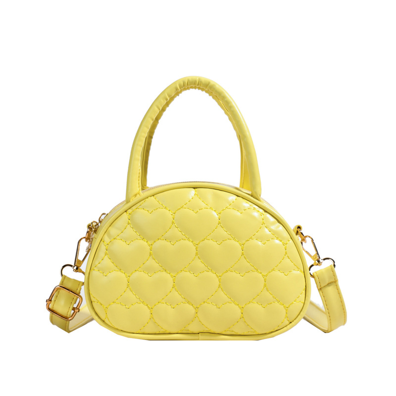 Bolso de hombro coreano para niñas de moda de color sólido amor bordado bolso de mano para niños 2025 nuevo mini bolso para niños