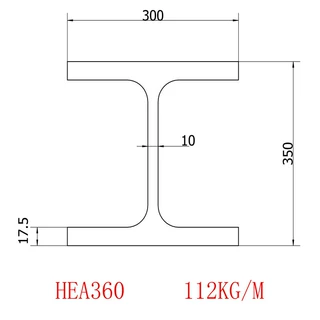 欧标H型钢HEA360IPBL360规格350*300*10.0*17马钢生产批发价格