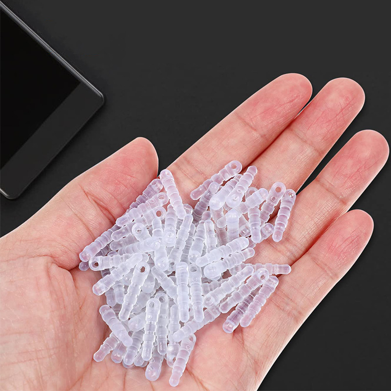 Topón de plástico para auriculares para teléfono móvil Topón de protección universal Color transparente negro con agujeros Accesorios de bricolaje Cabeza redonda 200/paquete
