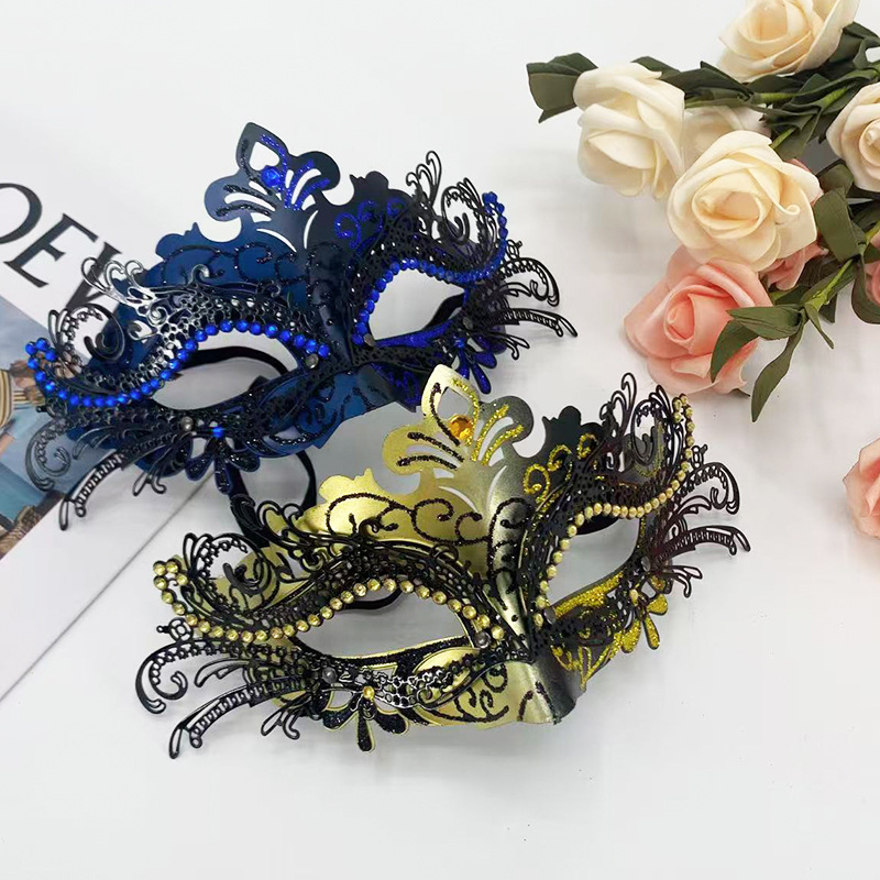 Ventas transfronterizas máscaras de hierro forjado de plástico de alta calidad máscaras de maquillaje de plástico pintadas máscaras de carnaval
