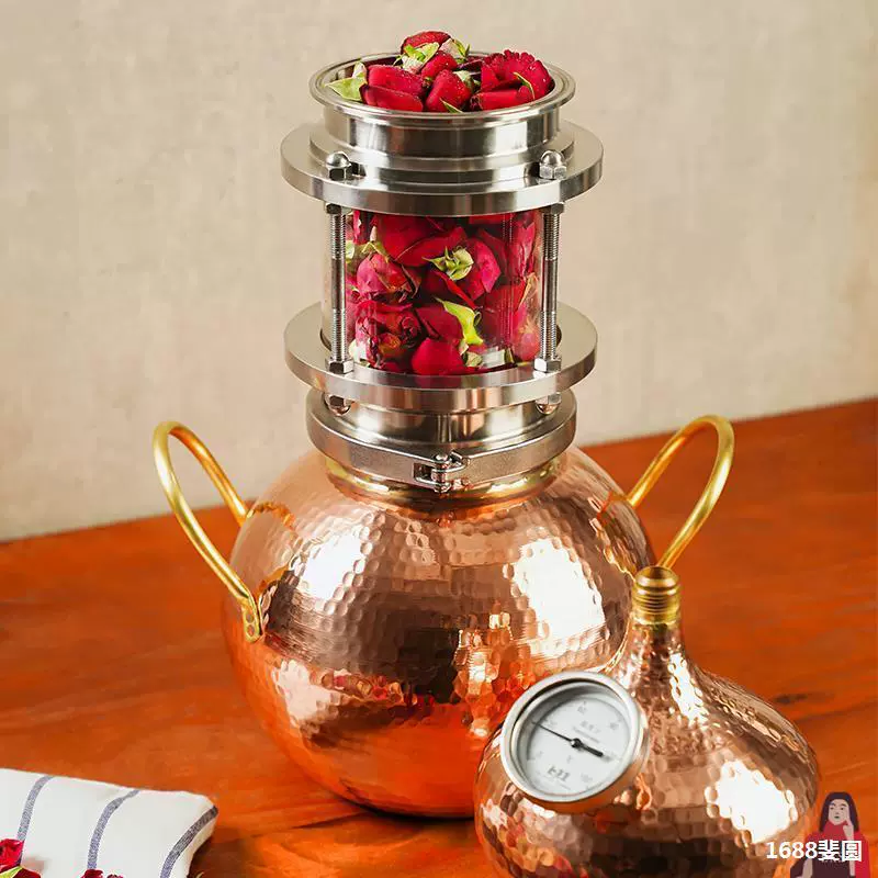 Винтажный экстрактор, традиционный цветок, машина из чистой меди, дистилляция чистой росы, небольшой дистиллятор эфирного масла для домашнего использования.