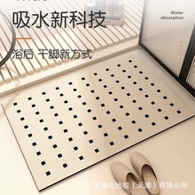 简约时尚硅藻泥地垫地毯卫生间吸水防滑家用耐脏耐用脚垫直供代发