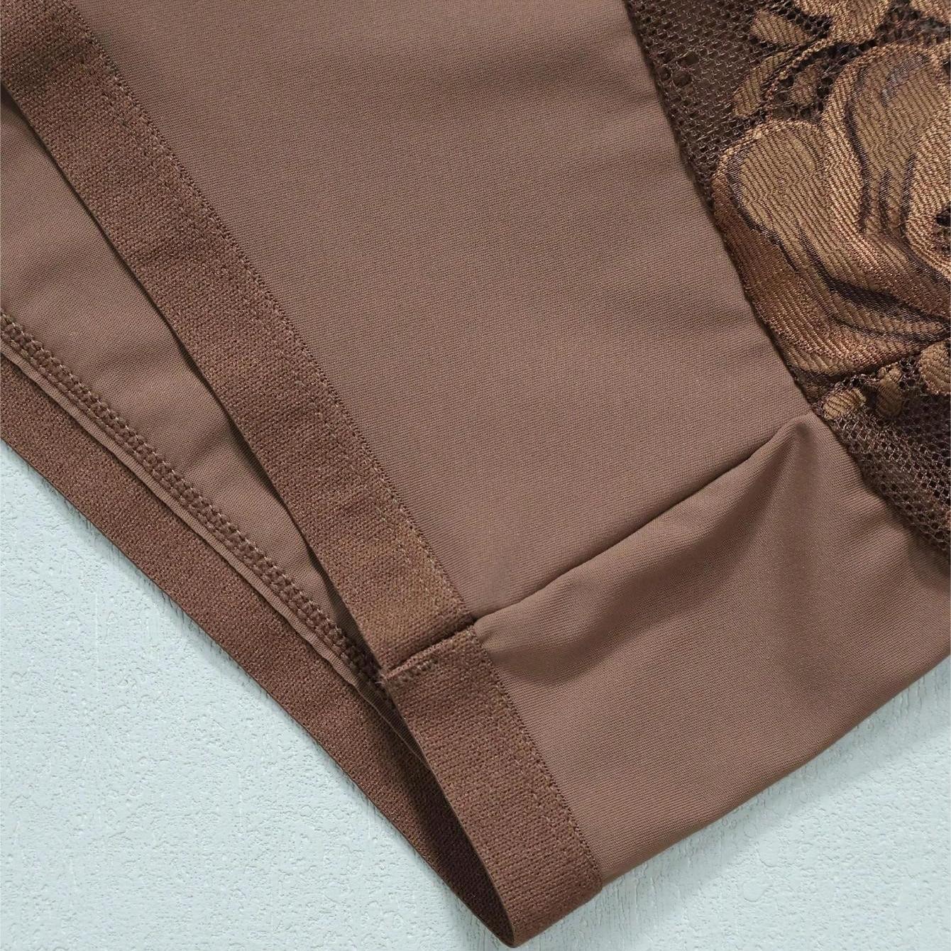 Paquete de 6 piezas - tela de cintura media para damas, pantalones íntimas de encaje sexy, pantalones elásticas, grandes, grandes, cómodas, triángulos