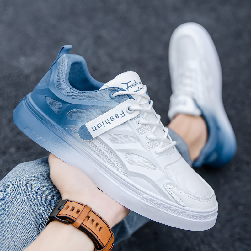 Men's Shoes Autumn 2022 Thin Casual Sports White Trendy Shoes Youth Casual Mesh Gradient Hong Kong Style Sneakers for Men
