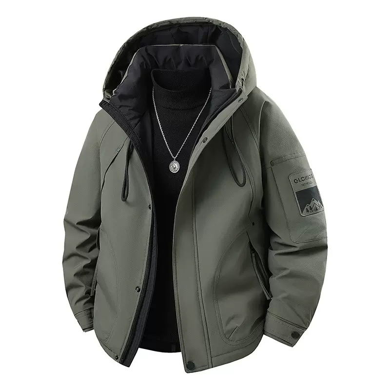 新国标50羽绒服休闲连帽男士秋冬季新款户外工装保暖潮流男装外套