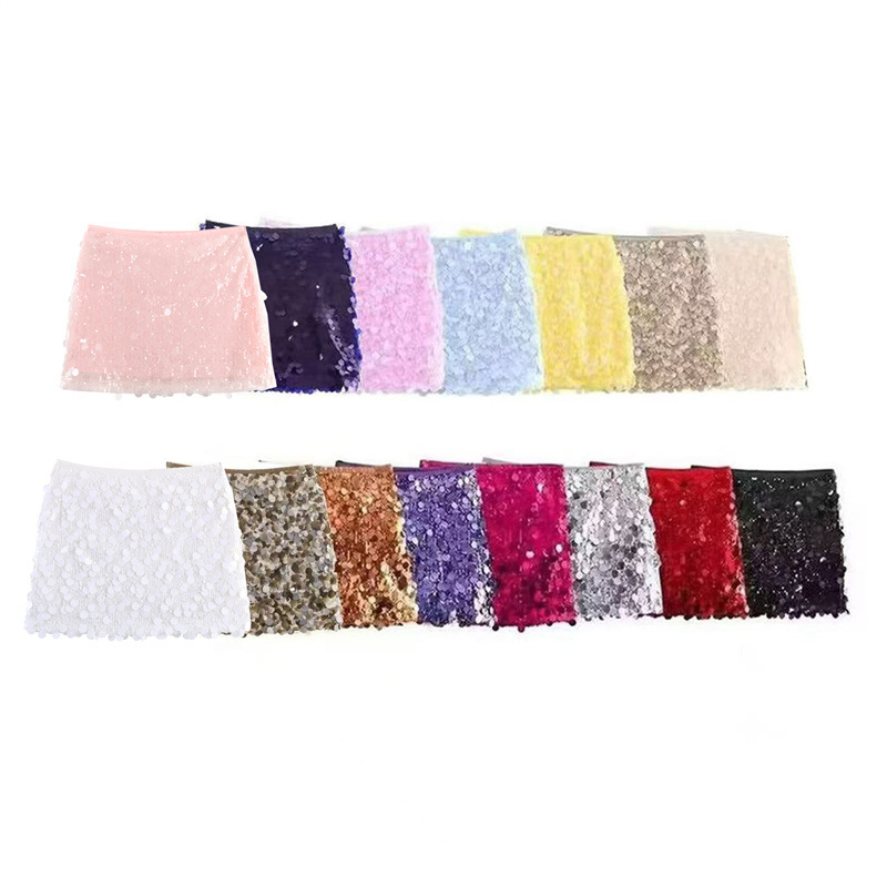 2023冬季新款欧美风性感A字半身裙高腰包臀亮片迷你裙女3920139