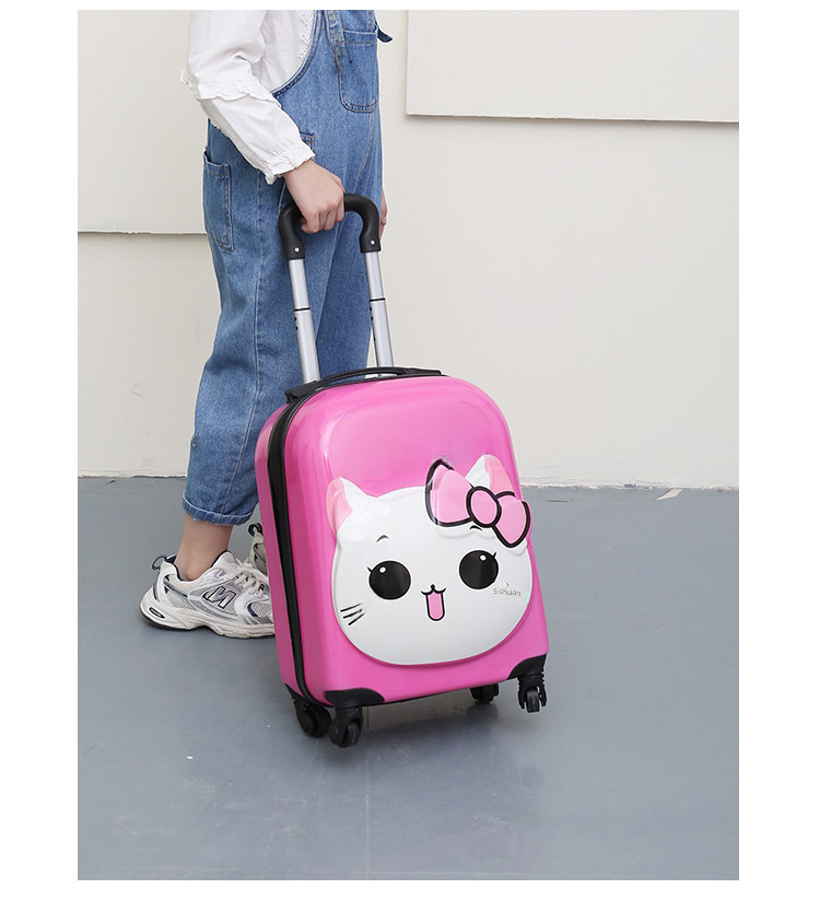 Cartoon children's luggage case 18 inch universal wheel suitcase cute animal 3D student luggage can be printed