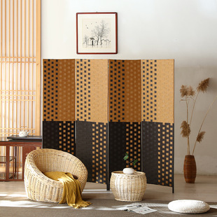 Factory in stock Chinese simple foldable double-sided screen home living room mobile color matching screen bedroom folding screen wholesale