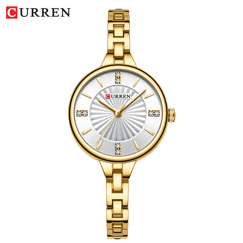CURREN / CARRIEN 9097 reloj de cadena de esfera de mujer impermeable reloj redondo de mujer simple reloj de mujer image 1