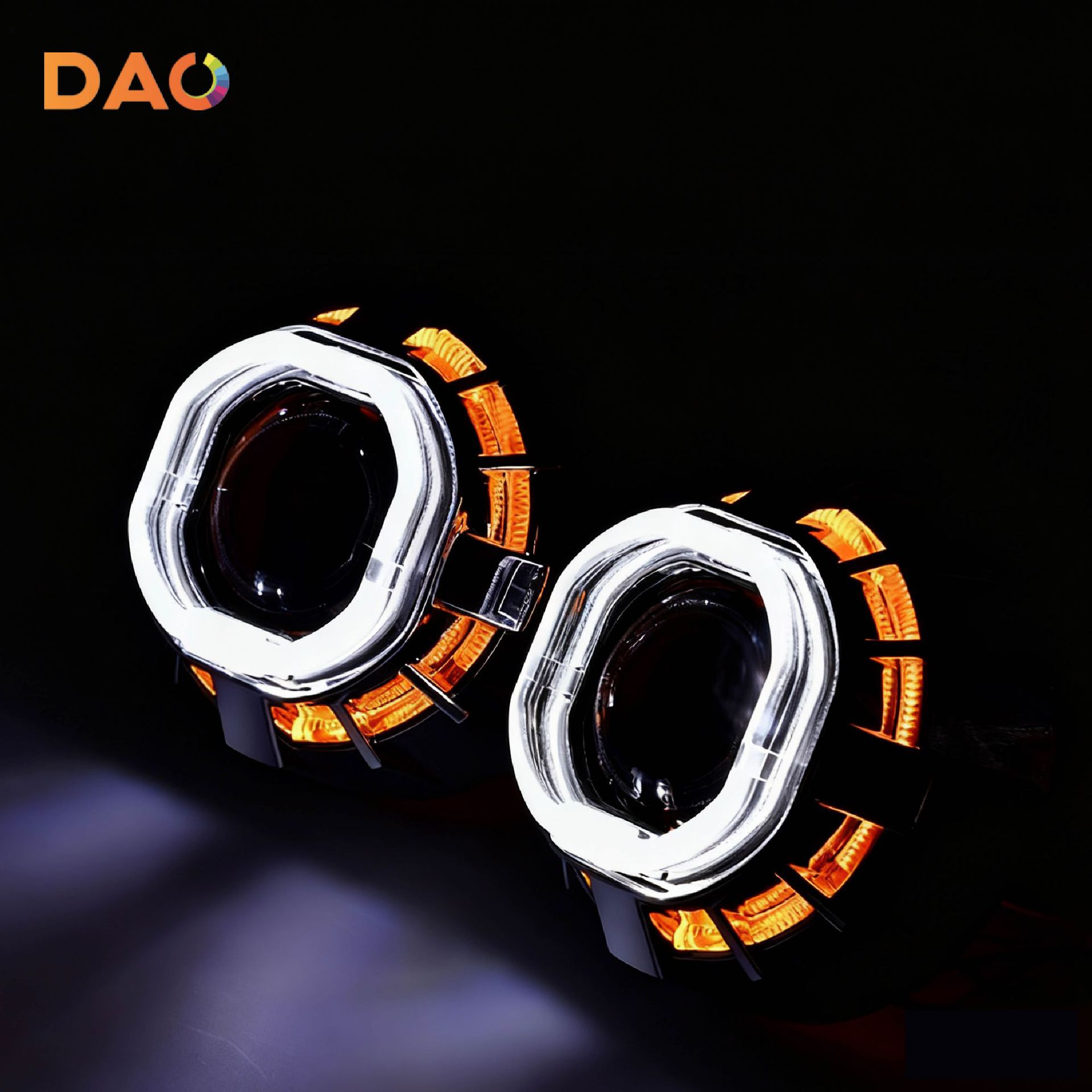 Automóvil 2,5 pulgadas lente VESTOM 76mm cuadrado LED ángel ojo de toro ojo de pez modificación lámpara diurna al por mayor