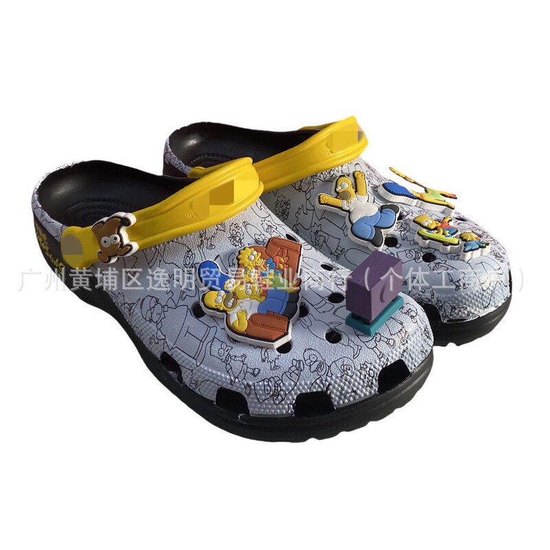 2025 New Style Clogs the Simpsons Men's and Women's Shoes Summer Beach Sandals Soft-Soled Closed-Toe Slippers