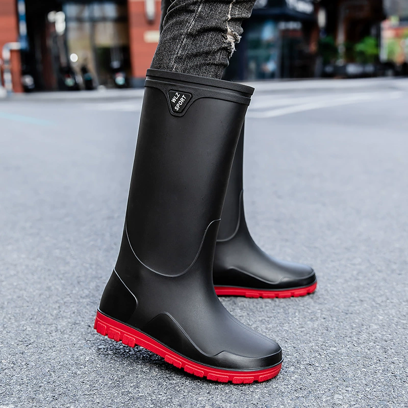 Резиновые сапоги средней высоты, мужские теплые непромокаемые камуфляжные резиновые сапоги, мужские Нескользящие резиновые сапоги для защиты труда, короткая обувь для воды, резиновая обувь