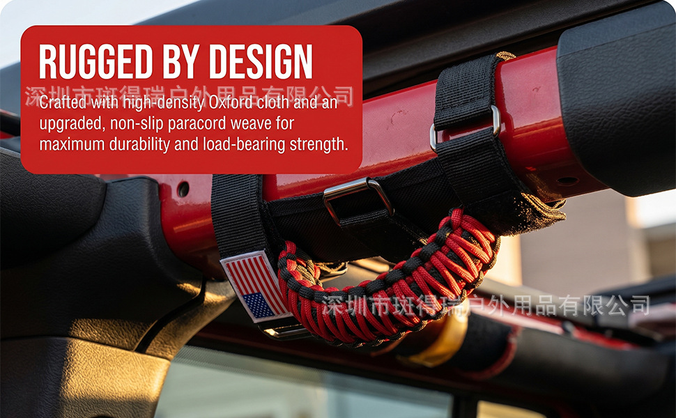 Cross-border in-stock product suitable for JEEP Wrangler roof grab handle, Jeep vehicle paracord woven handle, off-road vehicle interior handle