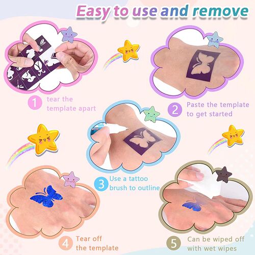 Children's temporary tattoo pen set skin diy prom graffiti body painting pen washable stationery supplies wholesale