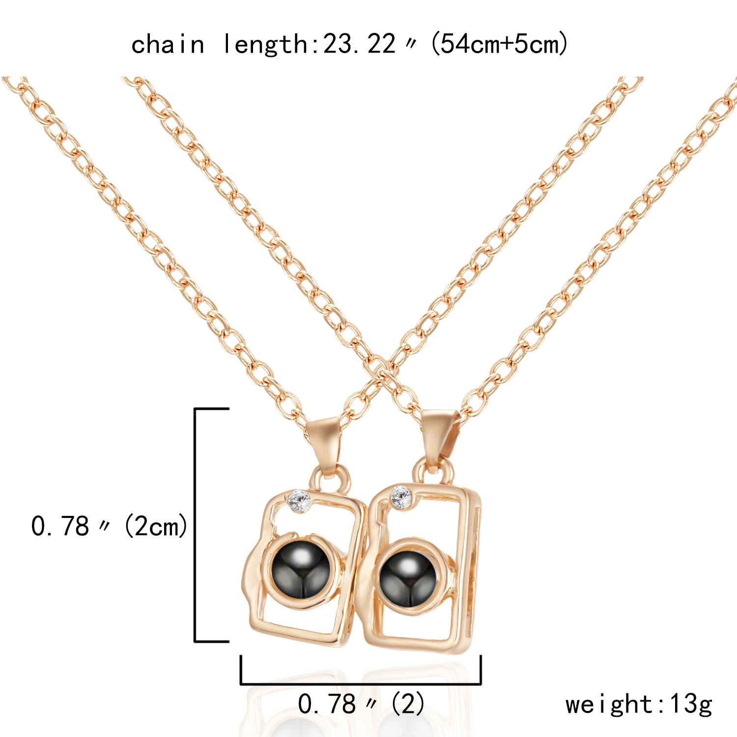 Elegant Heart Shape Alloy Plating Valentine's Day Couple Pendant Necklace display picture 3