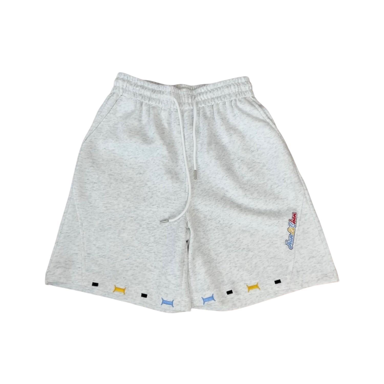 Men's Retro Embroidered Shorts Summer Trendy Diagonal Cut Sweatpants High End Casual Versatile Loose Five Point_viptrois.com