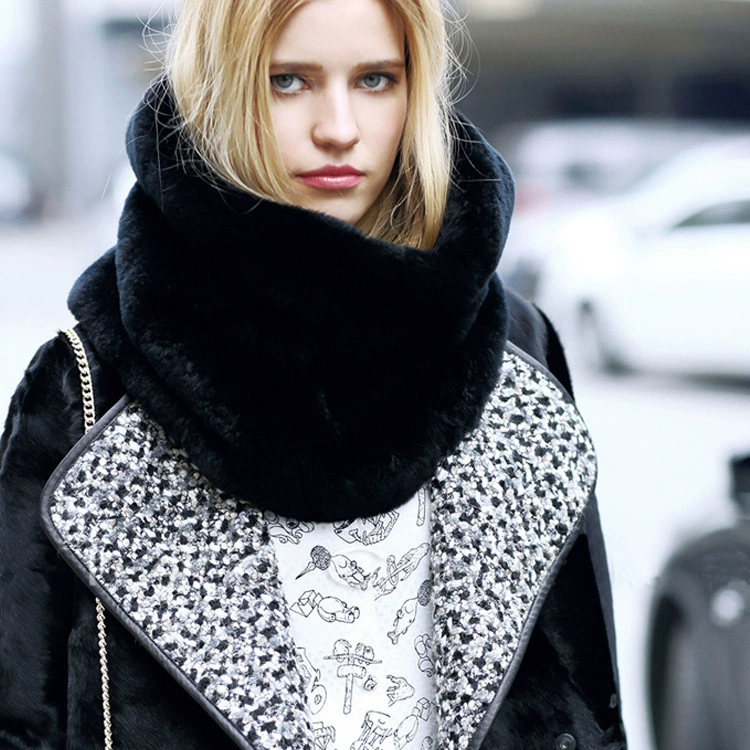 Осенняя и зимняя имитация кроличьей шерсти кролика утолщенная, теплая, плюшевая корейская версия пуловатика, модная дикая меховая шея