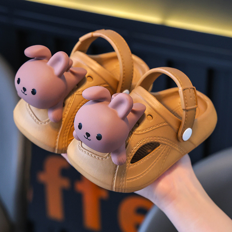Zapatos con agujeros para niños verano nuevo estilo bebé hogar niños antideslizantes niñas sandalias y pantuflas niño interior niño antideslizante