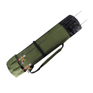 Outdoor Army Green Cylinder Fishing Bag Multifunctional Fishing Rod Fishing Rod Bag Sea Rod Fishing Gear Storage Bag