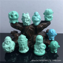 高瓷菱镁矿绿松石雕刻猴子叮当观音小龙女金刚珠文玩配饰厂家直销