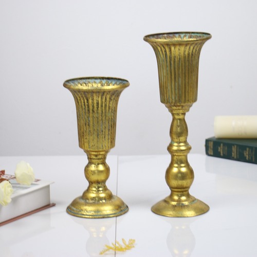 Cross-border hot mining iron high-leg flower pots wedding decoration flower ornaments simulated flower flower arrangements flower shop vases wholesale