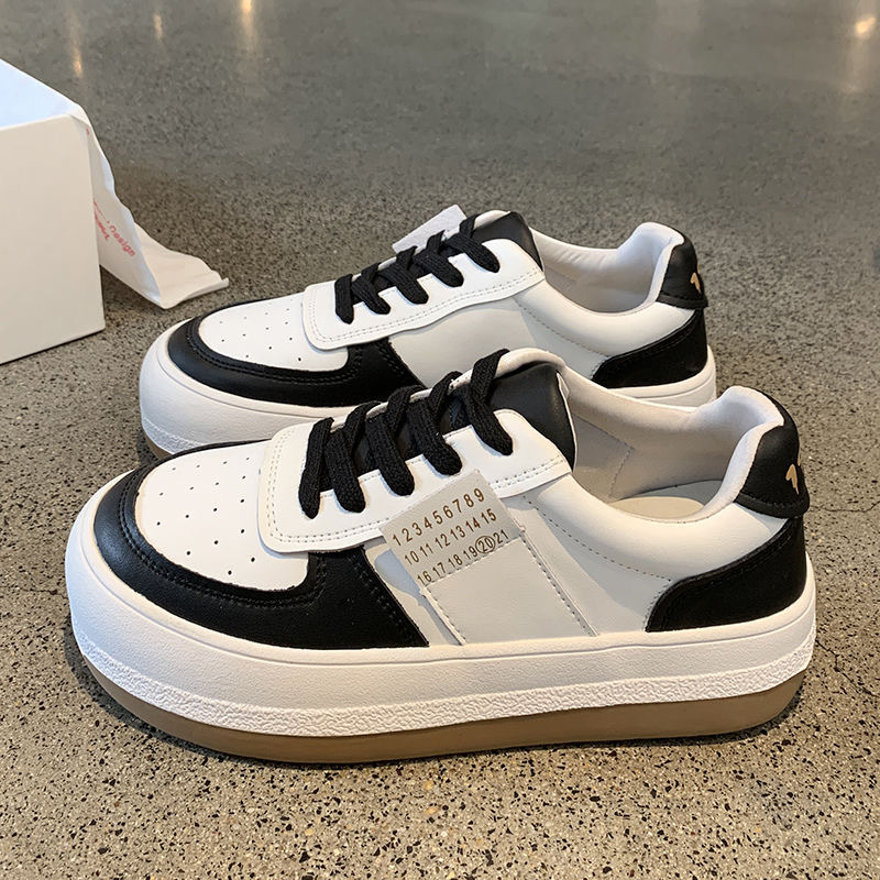 Women's Thick Sole Running Sneakers Versatile White Dad Shoes_voghion.com