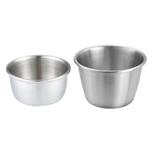 Cross-border 304 stainless steel sauce cup round jam bowl with lid portable seasoning dipping dish Amazon sauce cup